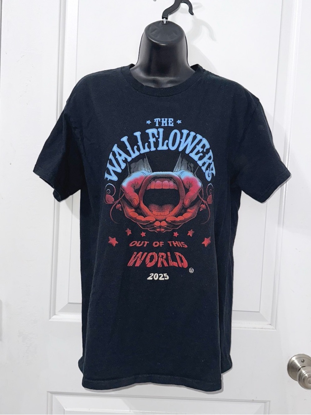 The Wallflowers band t-shirt, red "Out of This World" graphic 2025 tour